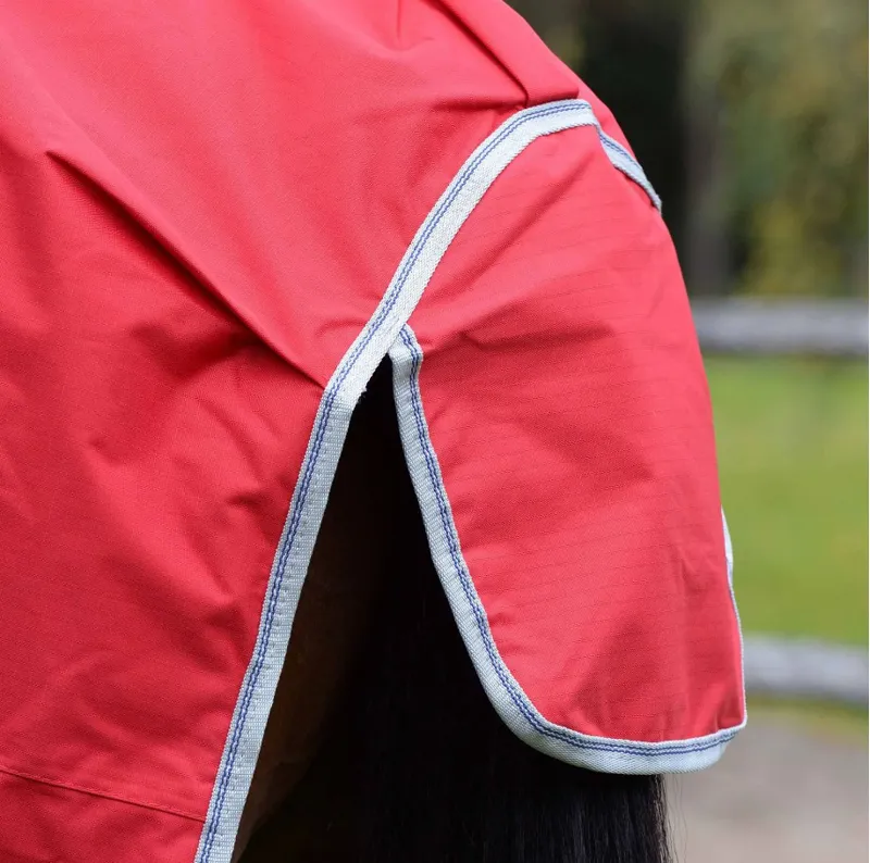 WeatherBeeta ComFiTec Classic Combo Neck 100g Turnout Rug - Red/Silver-4
