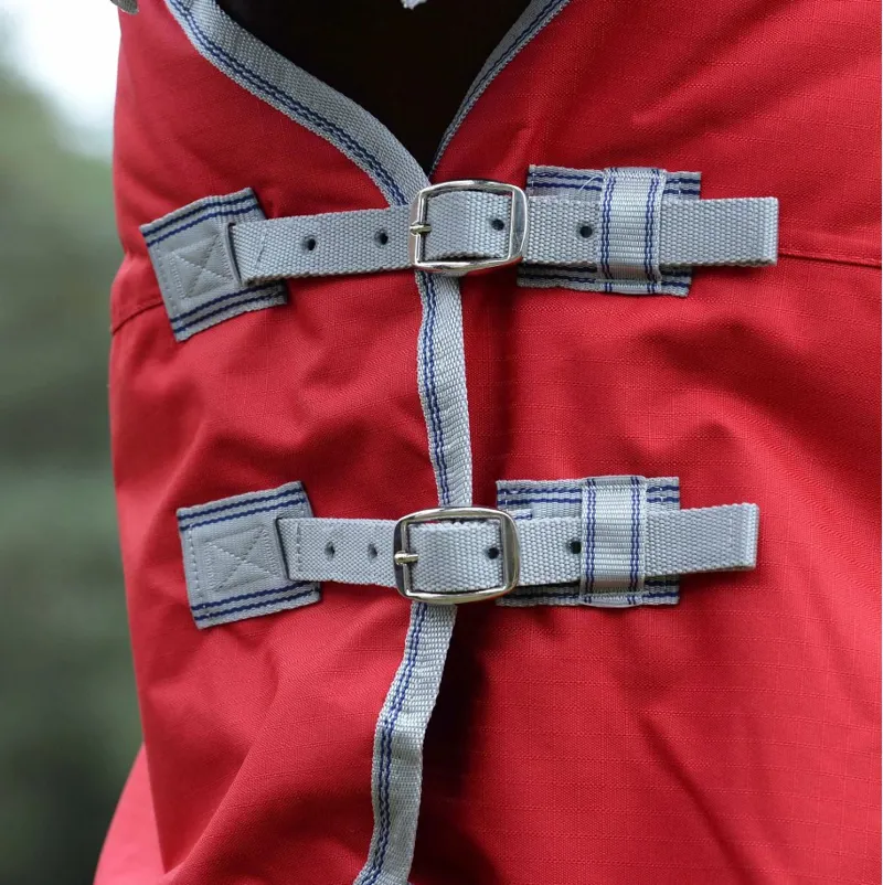 WeatherBeeta ComFiTec Classic Combo Neck 100g Turnout Rug - Red/Silver-1