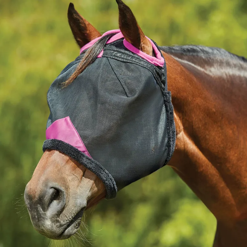 WeatherBeeta ComFiTec Deluxe Durable Mesh Fly Mask - Black/Purple