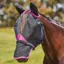 WeatherBeeta ComFiTec Deluxe Durable Mesh Fly Mask with Ears and Nose - Black/Purple
