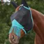 WeatherBeeta ComFiTec Deluxe Fine Mesh Fly Mask with Ears and Tassels - Black/Turquoise