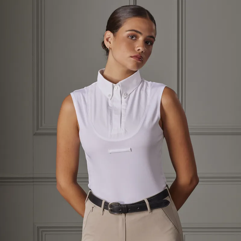 Shires Aubrion Sleeveless Tie Shirt - White-2