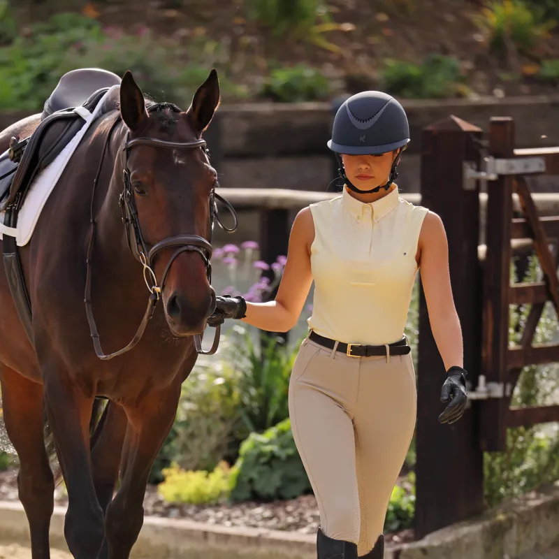 Shires Aubrion Sleeveless Ladies Tie Shirt - Yellow-4