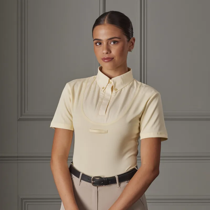 Shires Aubrion Short Sleeve Tie Shirt - Yellow-1