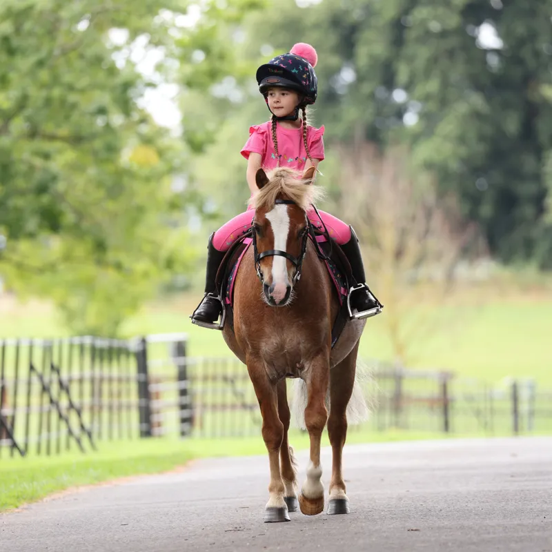 Shires Tikaboo Hat Cover - Pink Horse-3