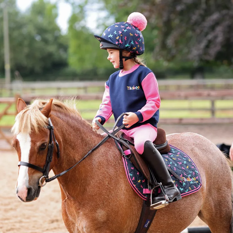 Shires Tikaboo Hat Cover - Pink Horse-2