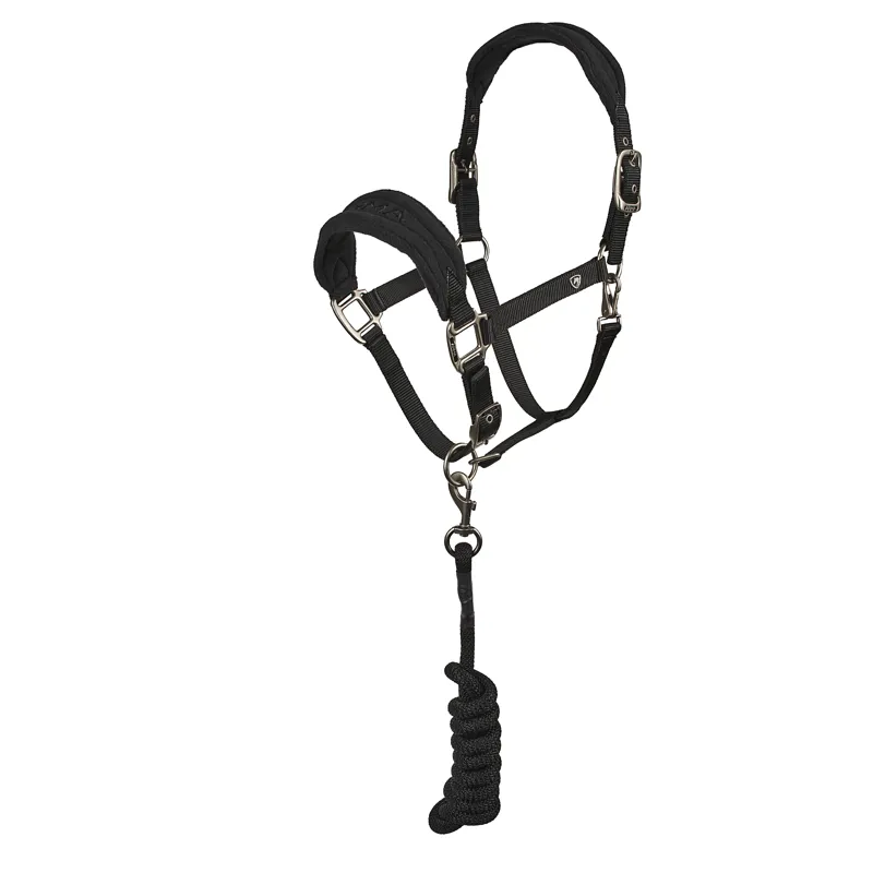 Shires ARMA Comfy Fleece Headcollar and Leadrope - Black