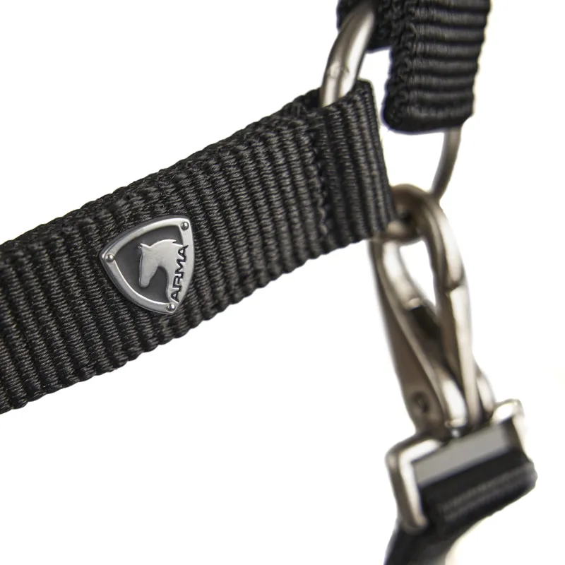 Shires ARMA Comfy Fleece Headcollar and Leadrope - Black-1