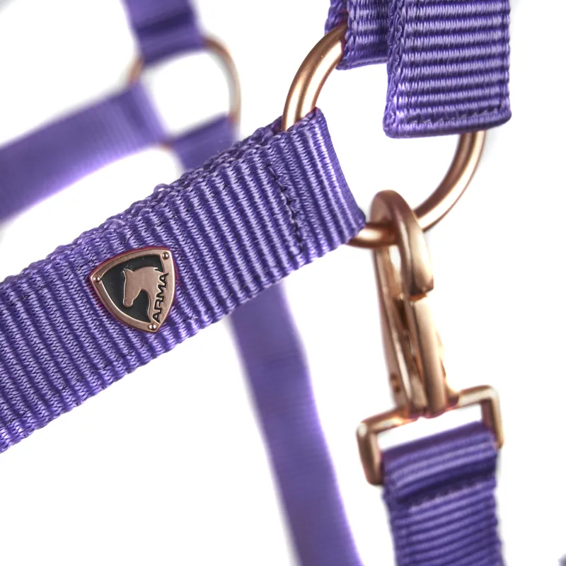 Shires ARMA Comfy Fleece Headcollar and  Leadrope - Lavender-3