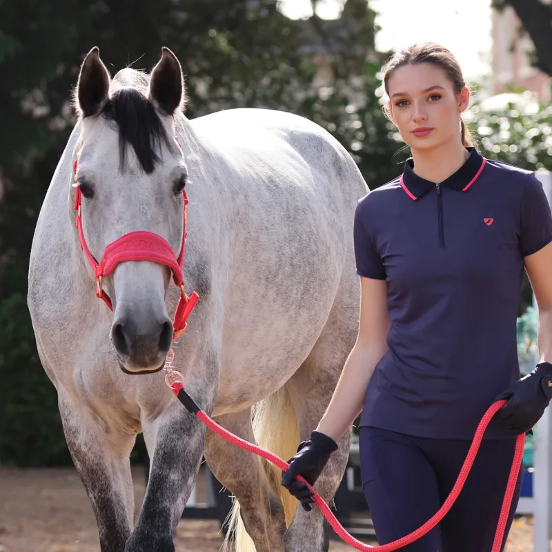 Shires ARMA Comfy Fleece Headcollar and Leadrope - Coral-3