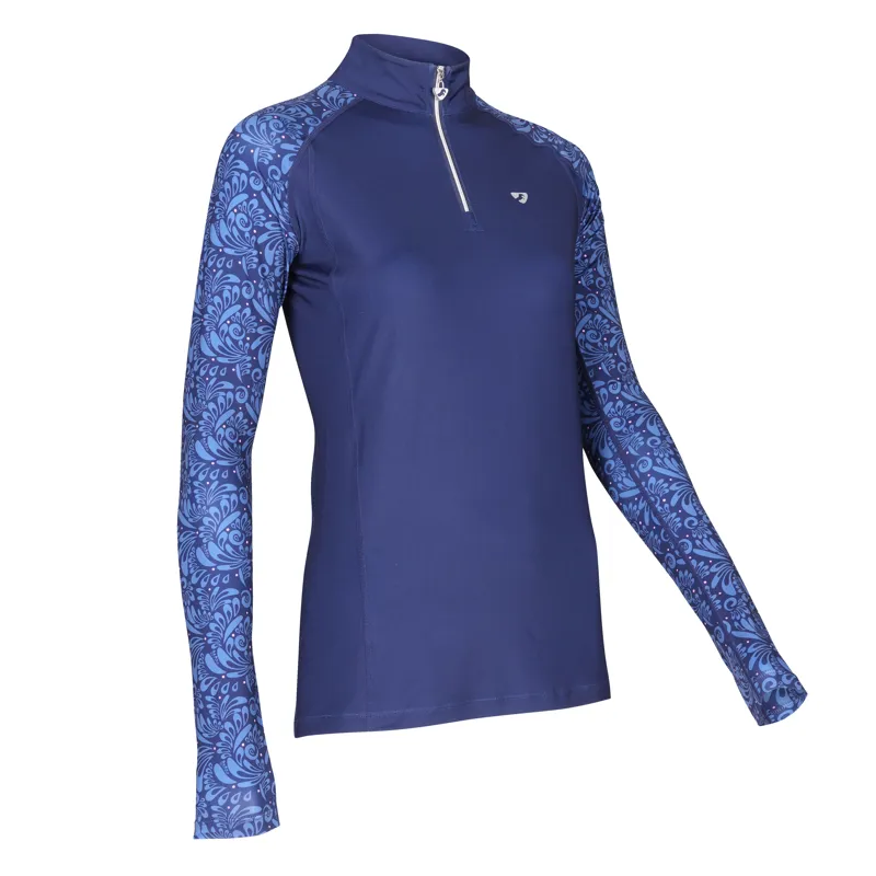 Shires Aubrion Hyde Park Ladies Base Layer - Navy Paisley-2