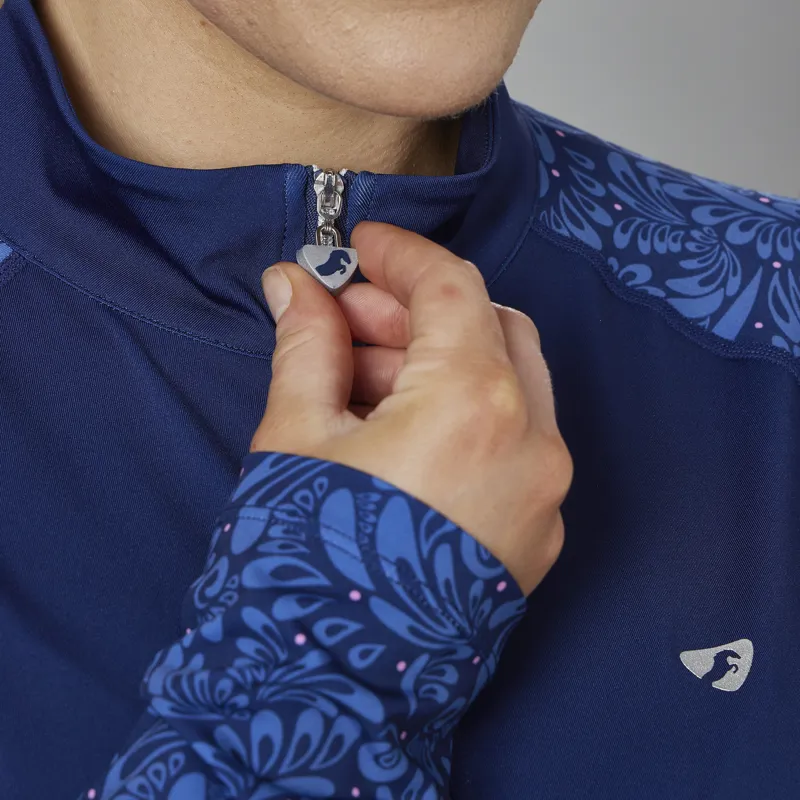 Shires Aubrion Hyde Park Ladies Base Layer - Navy Paisley-7