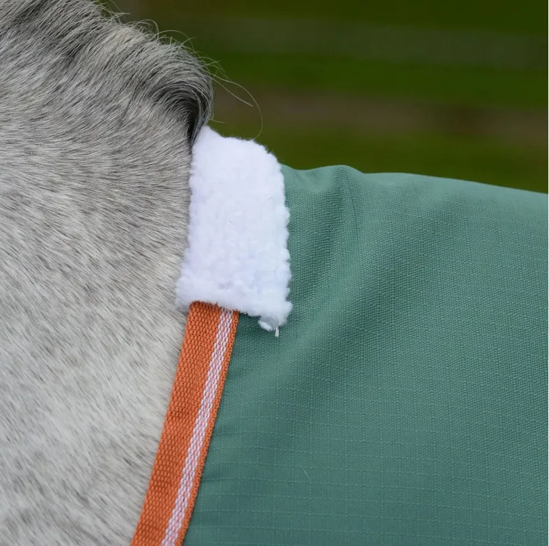 WeatherBeeta ComFiTec Tyro 200g Turnout Rug - Green/Burnt Orange-1