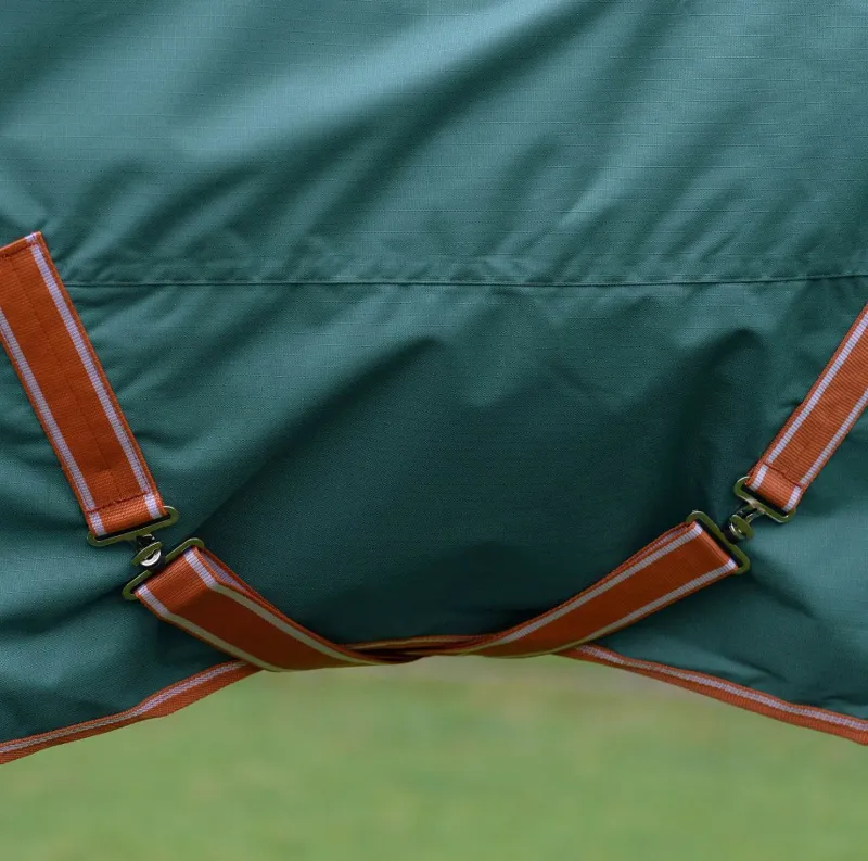 WeatherBeeta ComFiTec Tyro 200g Turnout Rug - Green/Burnt Orange-3