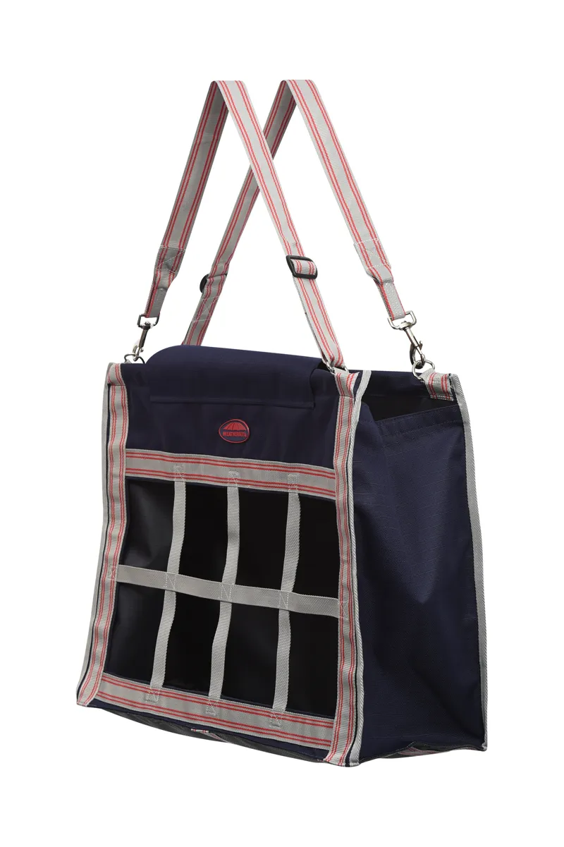 WeatherBeeta Slow Feeder Hay Bag - Navy/Silver/Red