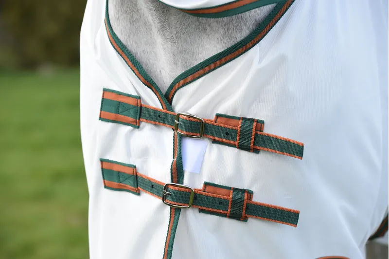 WeatherBeeta ComFiTec Tyro Mesh Combo Neck - White/Green/Burnt Orange-2