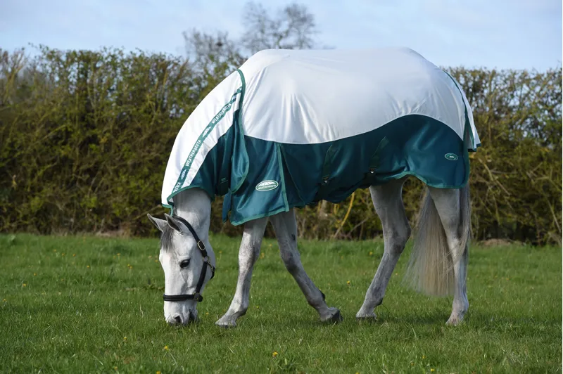 WeatherBeeta ComFiTec Green-Tec Airflow Mesh Combo Neck Fly Rug - White/Dragonfly-1