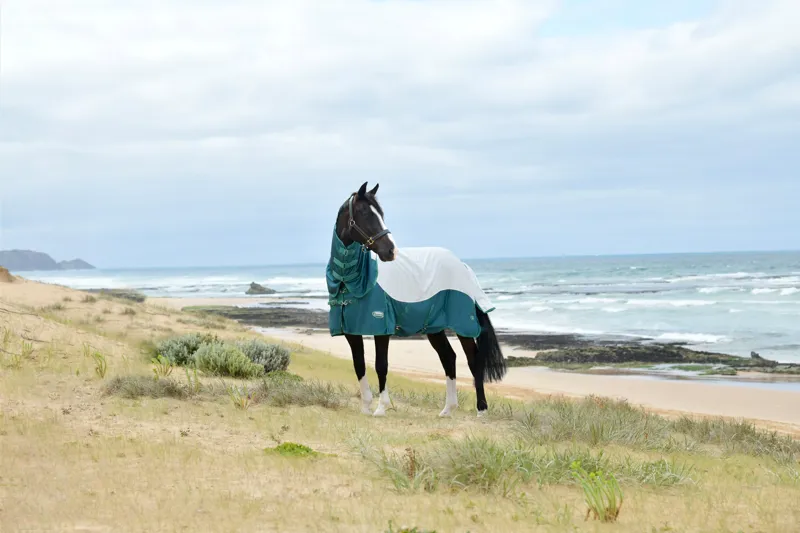 WeatherBeeta ComFiTec Green-Tec Airflow Mesh Combo Neck Fly Rug - White/Dragonfly-3