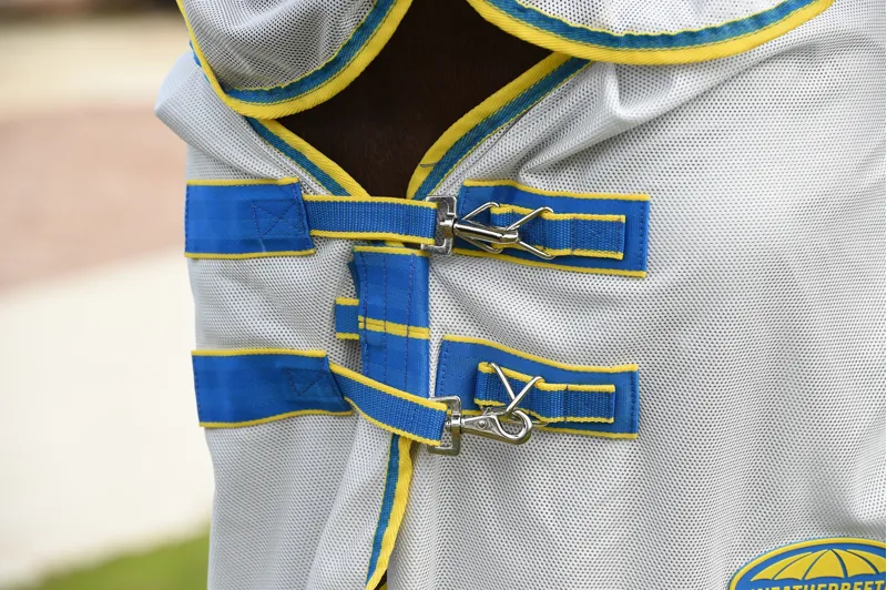 WeatherBeeta ComFiTec Zephyr Plus Mesh Combo Neck Fly Rug - Silver/Blue/Lemon-1