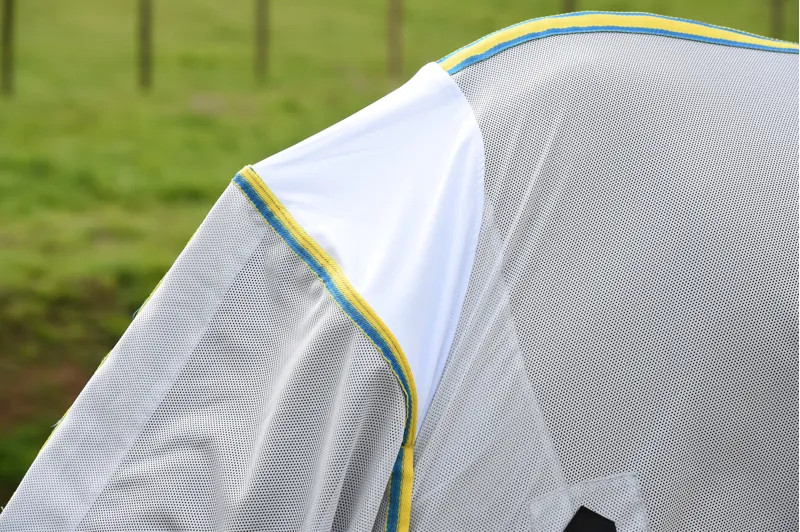 WeatherBeeta ComFiTec Zephyr Plus Mesh Combo Neck Fly Rug - Silver/Blue/Lemon-7