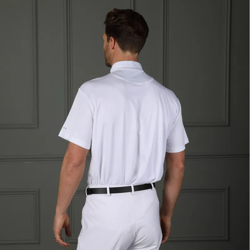 Shires Aubrion Short Sleeve Mens Tie Shirt - White-1