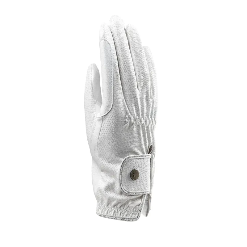 Shires Aubrion Stadium FlexFit Riding Gloves - White