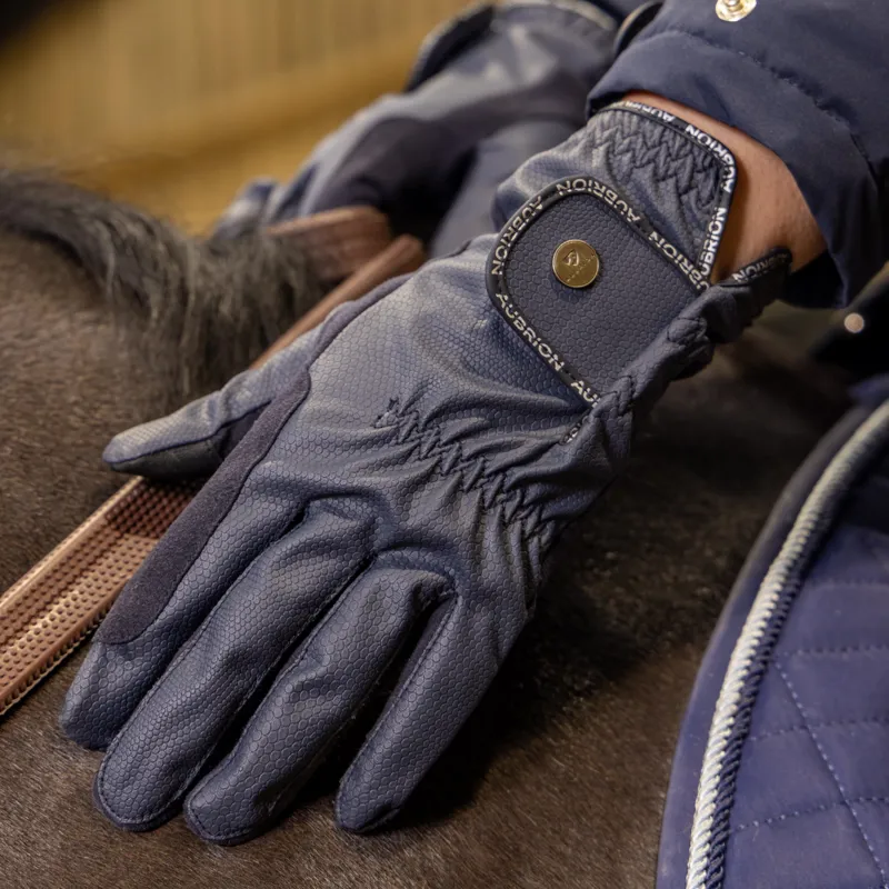 Shires Aubrion Stadium FlexFit Riding Gloves - Navy-2