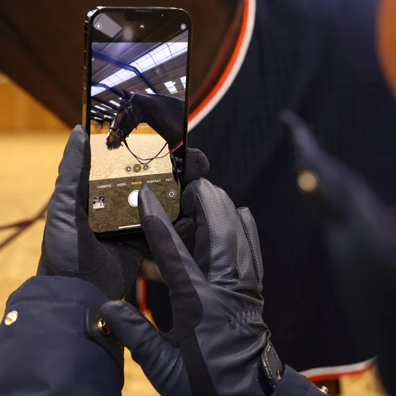 Shires Aubrion Stadium FlexFit Riding Gloves - Navy-3