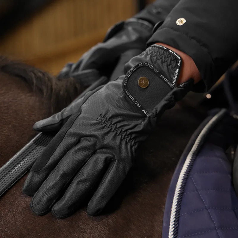 Shires Aubrion Stadium Winter Riding Gloves - Black-2