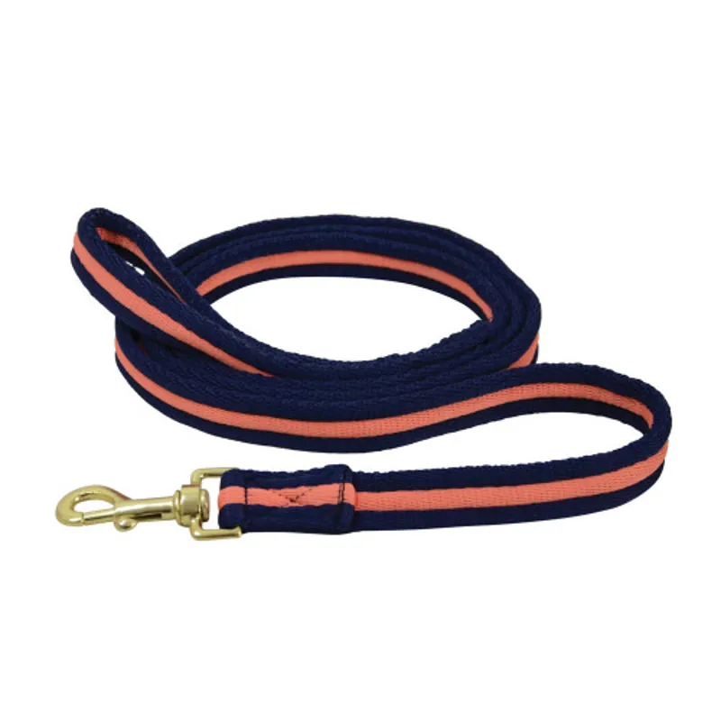 Hy Soft Webbing Lead Rein - Navy/Orange