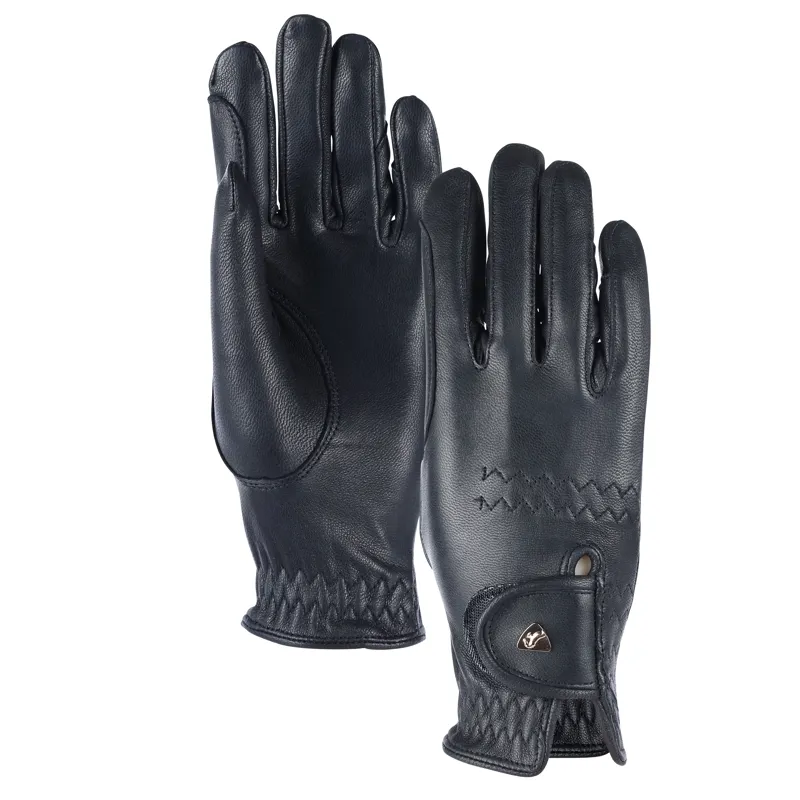 Shires Aubrion Leather Riding Gloves - Black