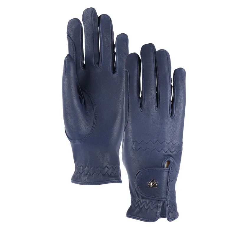 Shires Aubrion Leather Riding Gloves - Navy