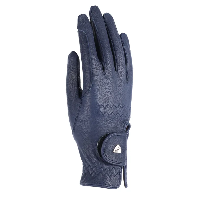 Shires Aubrion Leather Riding Gloves - Navy-1