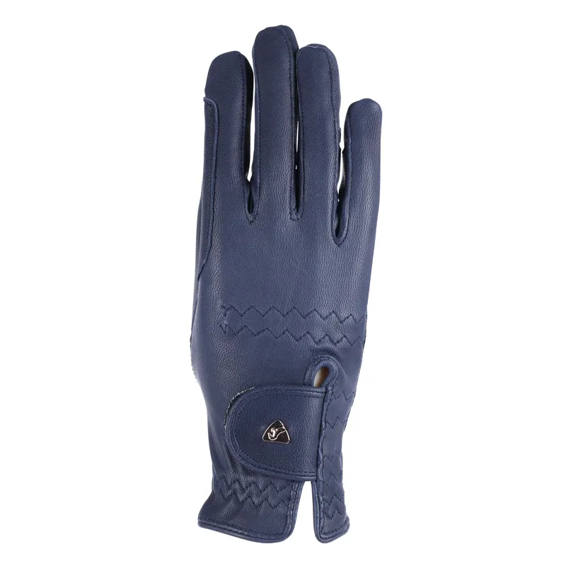 Shires Aubrion Leather Riding Gloves - Navy-3