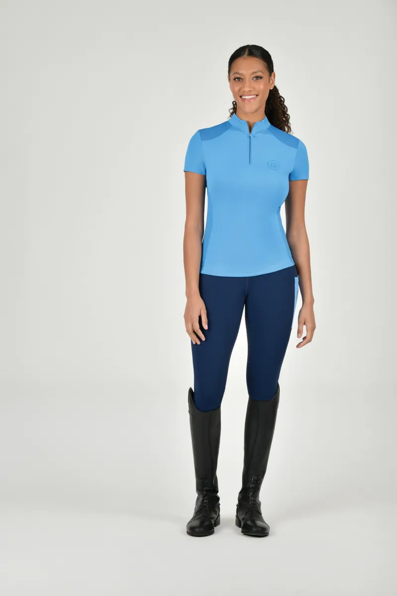 Dublin Tabby Short Sleeve Riding Top - Coastal Blue-3