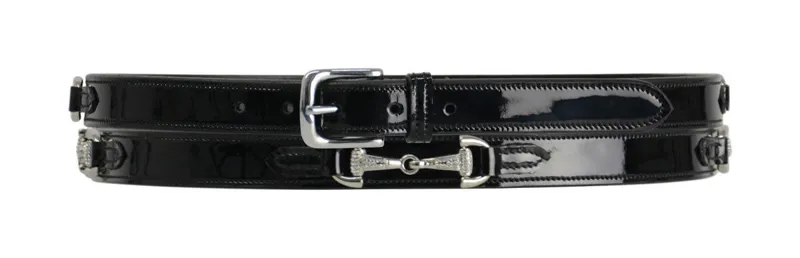 Hy Crystal Snaffle Bit Belt - Black - 90cm