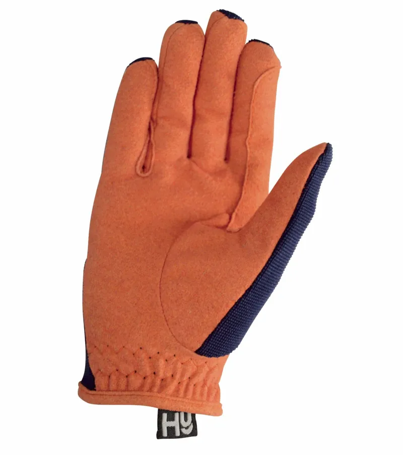 Hy5 Children's Every Day Two Tone Riding Gloves - Navy/Orange-1