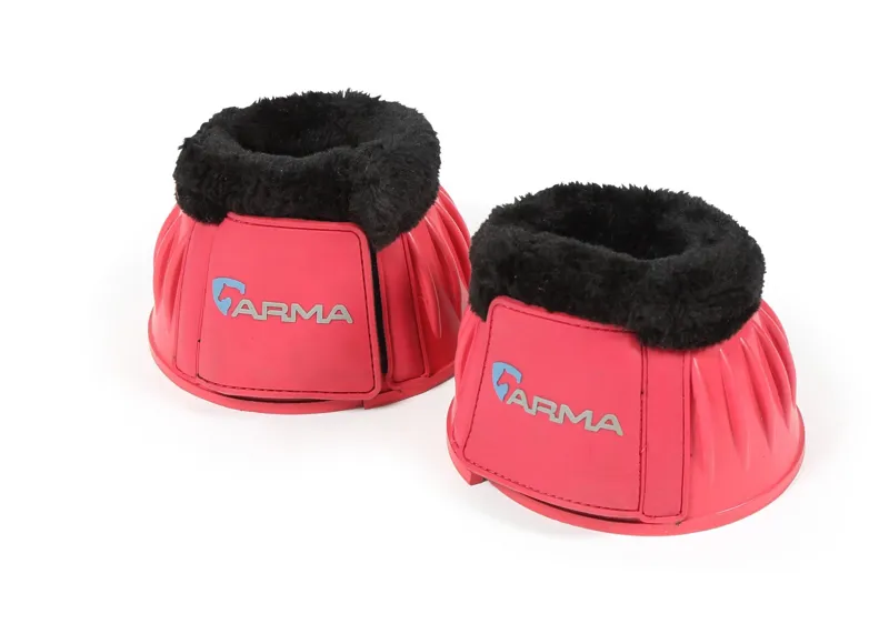 Shires ARMA Black Fleece Over Reach Boots - Pink - Cob