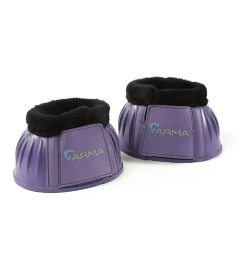 Shires ARMA Black Fleece Over Reach Boots - Purple - Cob