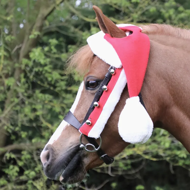 Hy Equestrian Christmas Santa Horse Hat - Red/White