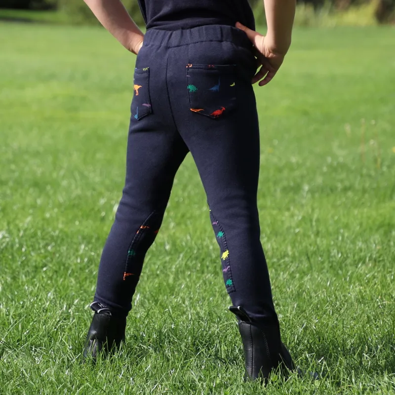 Hy Equestrian Dinosaur Tots Jodhpurs - Navy-3