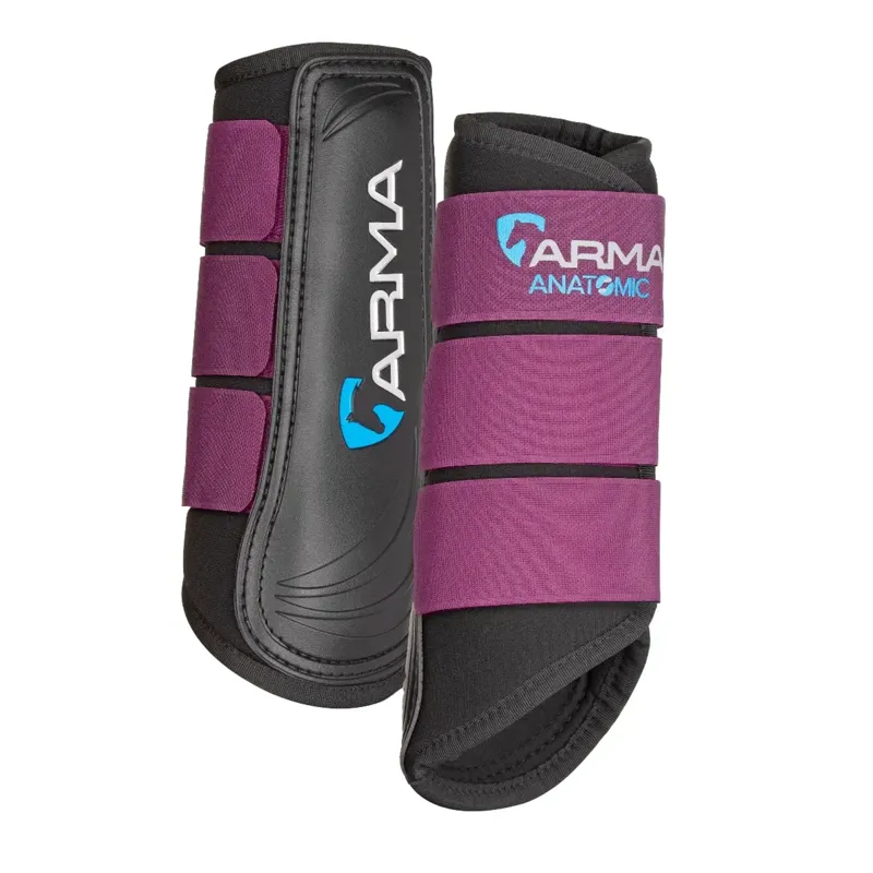 Shires ARMA Neoprene Brushing Boots - Plum - Cob Wide - Unboxed