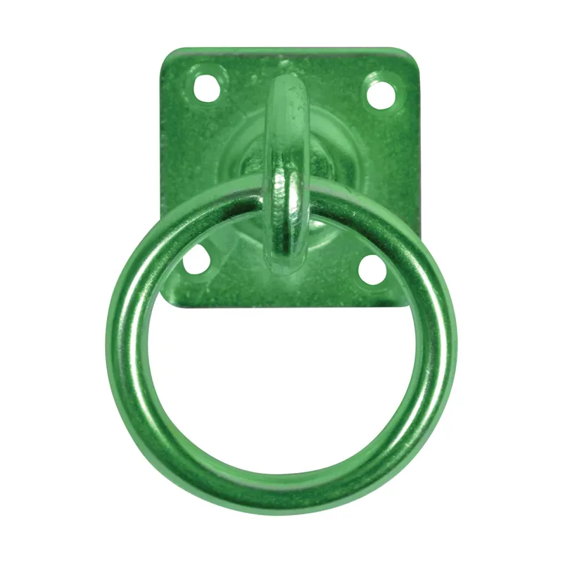 Perry Equestrian Swivel Tie Ring on Plate - Green