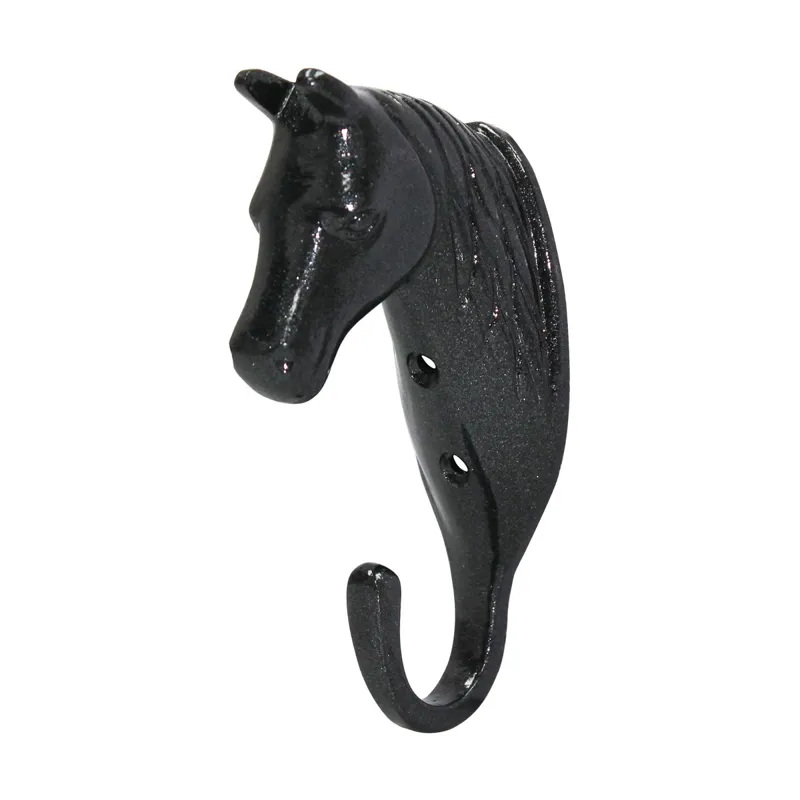 Perry Equestrian Horse Head Single Stable/Wall Hook - Black