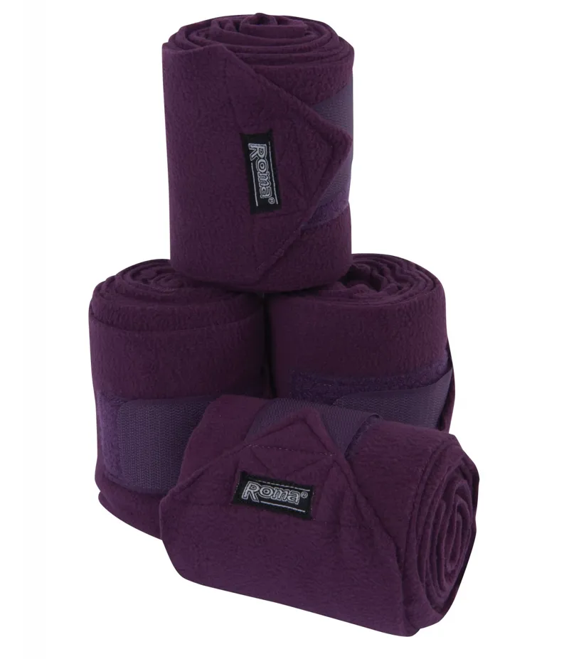 Roma Thick Polo Bandages - 4 Pack - Purple