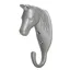 Perry Equestrian Horse Head Single Stable/Wall Hook - Silver