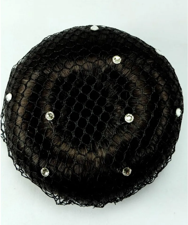 ShowQuest Bun Net with Swarovski Crystals - Pack of 5 - Black
