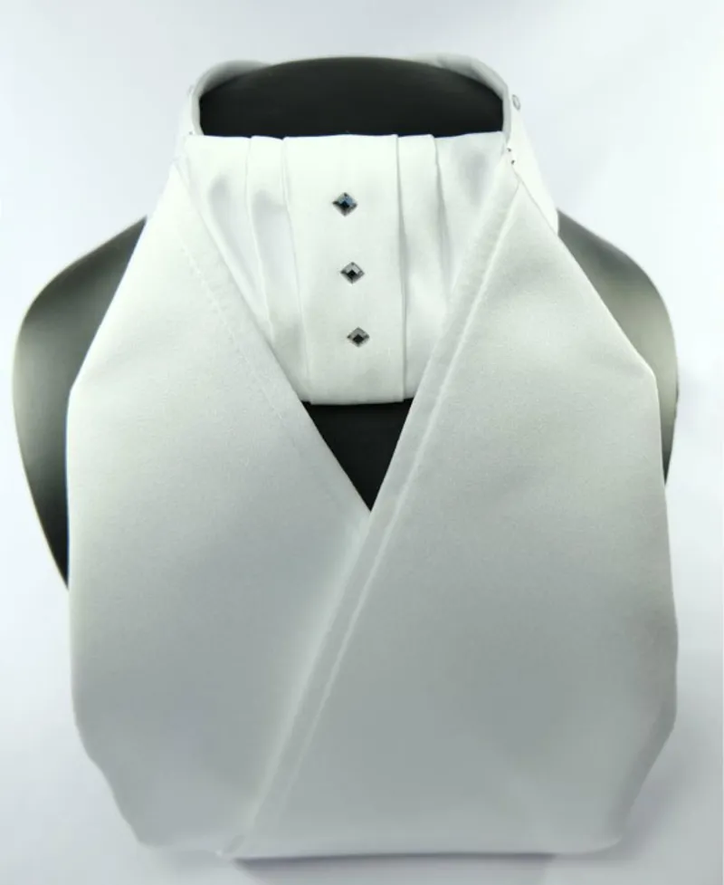 ShowQuest Tied Chique Stock with Diamond Swarovski Crystals - White