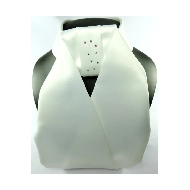 ShowQuest Tied Mystique Stock with Scatter Swarovski Crystals - White