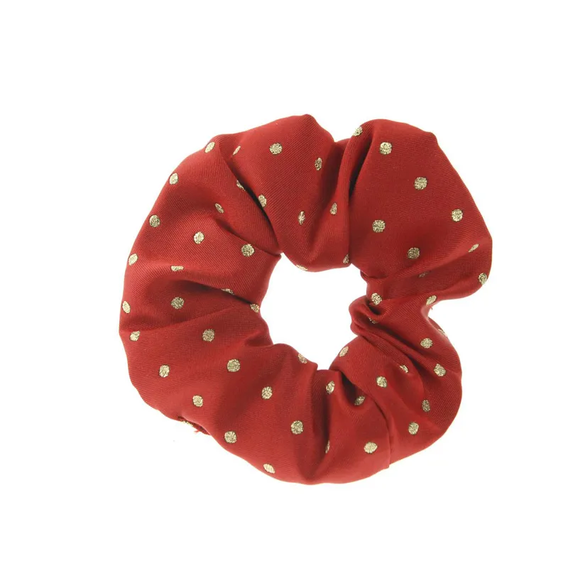 ShowQuest Lurex Spot Scrunchie - Burgundy/Gold